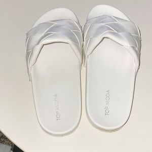 Top Moda slides , size 7 women's,  color is white.